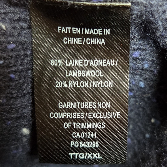 Simons Blue 80% Lambswool Shawl Sweater with Toggle And Elbow Pads XXL - Picture 6 of 6